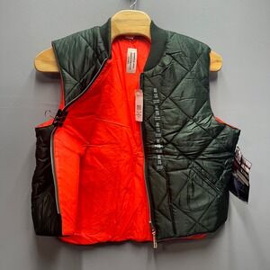 Work King Men Reversible Quilted Vest Green Orange XL Made in Canada 18126-70-XL
